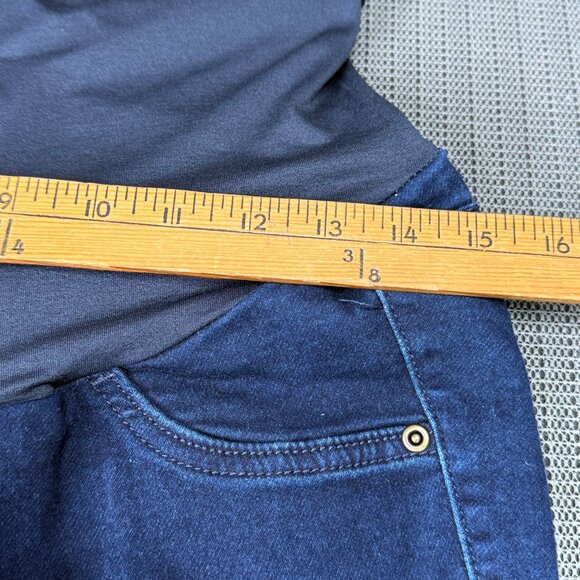 A Glow Womens Size 10S Blue Maternity High Waist Jeggings Stretch Denim - Picture 4 of 10